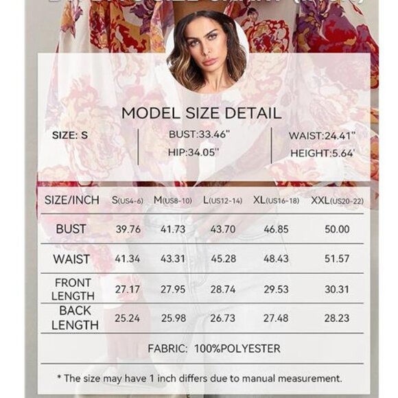 Floral Rose Print Button Up Shirt Casual Long Puff Sleeve Blouse Boho Dressy Top - Picture 5 of 5